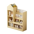 thumbnail image 5 of Glavbiku Natural Kids Wood Bookshelf & Toy Organizer,6 Compartment,2 Basket,Multi-Shelf Storage Unit, 5 of 10