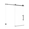 thumbnail image 4 of 60" W x 60" H Frameless Single Sliding Shower Door, Matte Black Tub Enclosure with 8mm Tempered Glass & Stainless Steel Handle, Nano-Coated WaterShield Design, 4 of 9