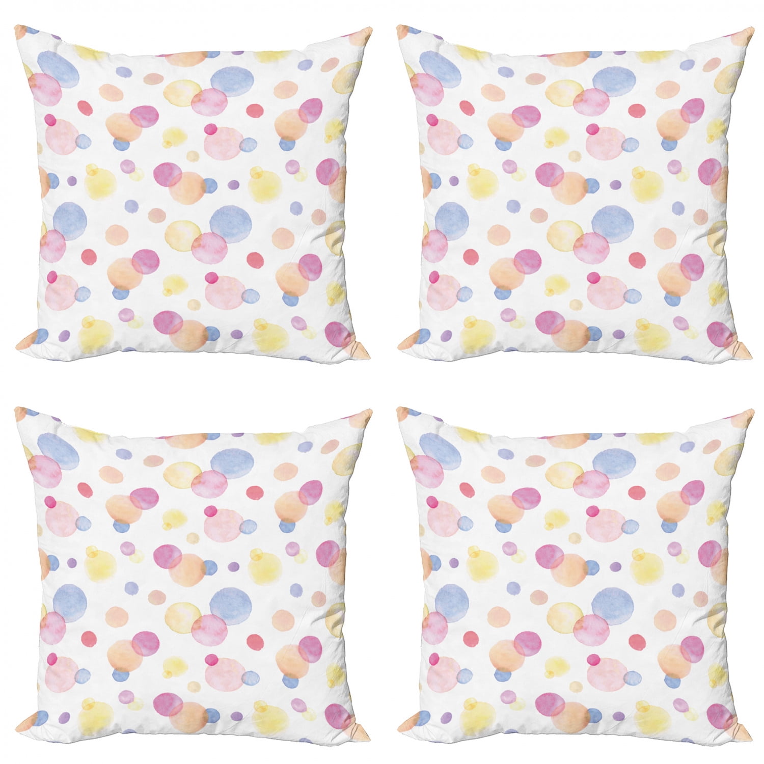Pastel Throw Pillow Cushion Case Pack of 4, Watercolor Texture Liquid