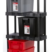 Hyper Tough Garage Plastic Stacking Open Storage Bin, Large, Black, No Lid