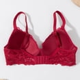 thumbnail image 5 of Inglocry Lace Nursing Bra, Wirefree Padded Nursing Bras for Breastfeeding, V Neck Maternity Bra for Pregnancy, Soft Lace Red 90B, 5 of 7