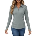 thumbnail image 3 of yillto Womens 1/4 Zip Sun Protection Shirt Long Sleeve Lightweight Shirts Clothing for Hiking Running, 3 of 6