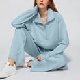thumbnail image 4 of Womens Sweatsuits Clearance Solid Color,Zipper Casual Comfortable Sweatshirt Lightweight Baggy Tracksuit Soft Lounge Joggers Hoodie Cheap Clearance, 4 of 5