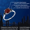 thumbnail image 2 of Gem Stone King 10K White Gold Red Garnet and Black Onyx 3 Stone Engagement Ring for Women (2.11 Cttw, Cushion 7MM, Gemstone January Birthstone, Size 6), 2 of 6