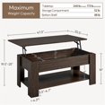thumbnail image 4 of Yaheetech 47.5in Wooden Lift Top Coffee Table with Hidden Compartment for Living Room, Espresso, 4 of 8