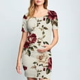 thumbnail image 6 of breaise Floral Side Ruched Maternity Dress for Womens Short Sleeve Bodycon Dress Baby Shower Dress Casual Lounge Pregnancy Dress Daily Wear, 6 of 6