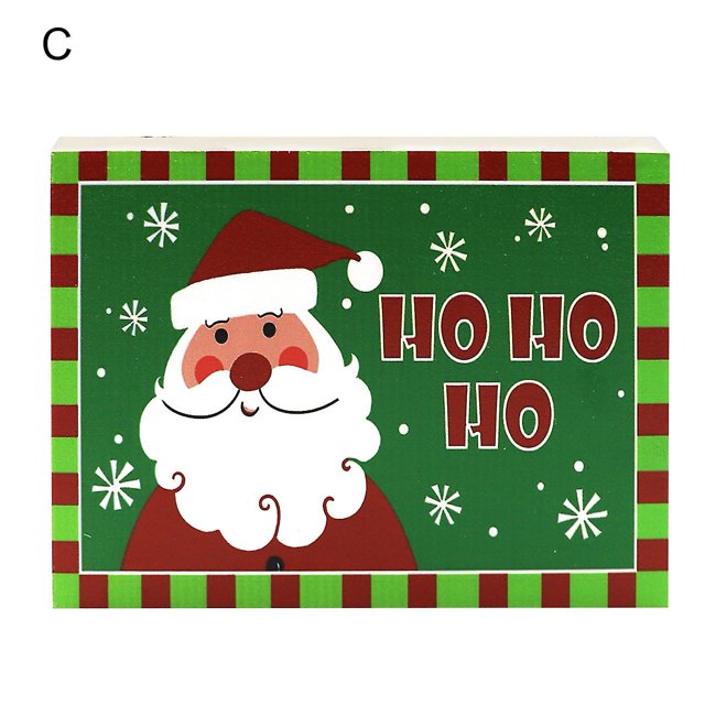 Percha navideña de madera Farfi, placa de pared de Navidad rectangular exquisita y práctica clásica para la familia