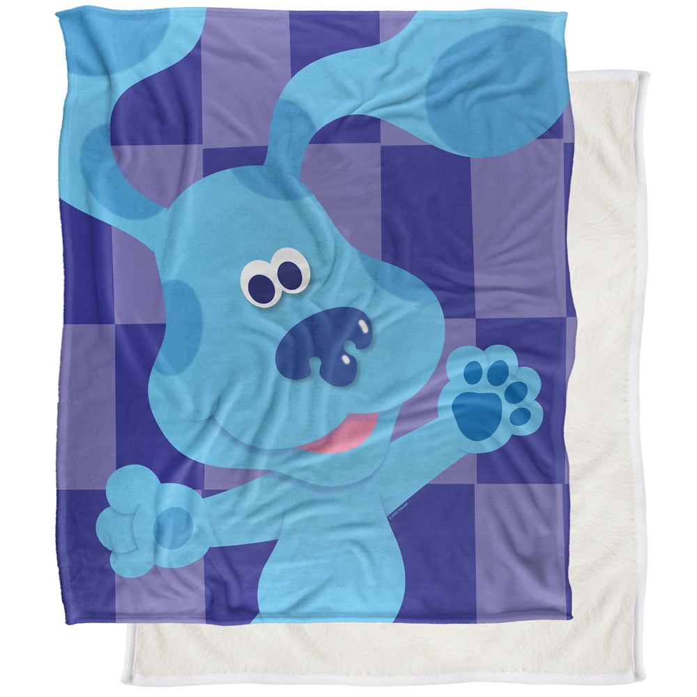 Blues Clues Blanket, 50"x60" Blue's Clues Large Blue Silky Touch Sherpa
