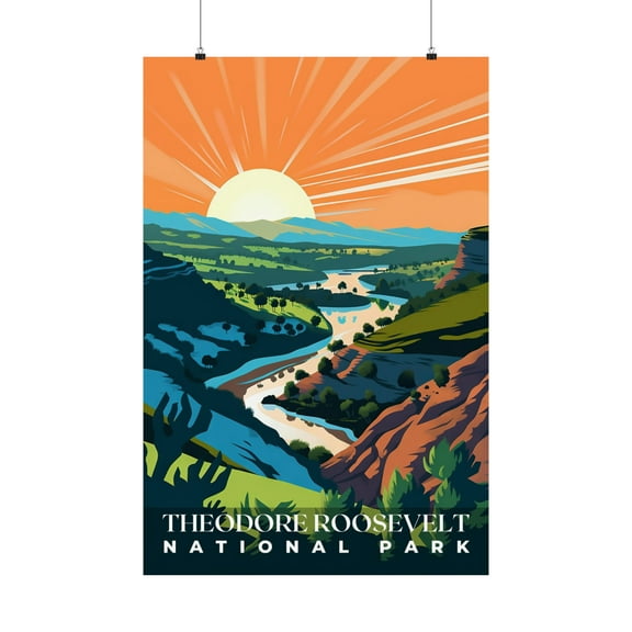 ELNEIT - Theodore Roosevelt National Park Poster, Unframed Matte, S01