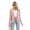 Pink, variant on Women Long Sleeve Open Front V-Neck Button Down Knitted Cardigan Casual Lightweight Soft Hollow Outwear Coat