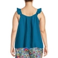 thumbnail image 4 of Terra & Sky Women's Plus Size Ruffle Strap Tank Top, 4 of 6
