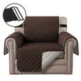 thumbnail image 2 of SHANNA Sofa Covers for Armchair, Water Repellent Reversible Quilted Sofa Slipcovers, Non Slip Sofa Covers 1 Seater, Furniture Protector with Elastic Strap for Pets Kids Dog Cat, Brown, 1-Seater, 2 of 11