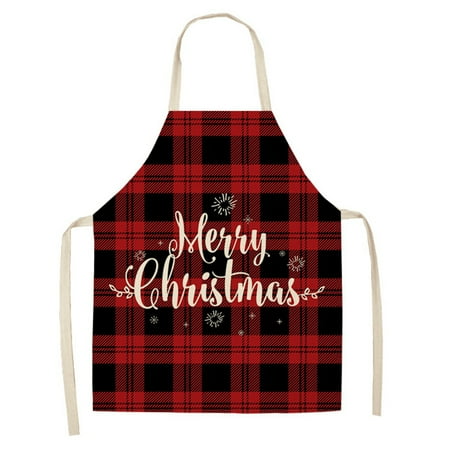 

Linen Merry Christmas Apron Christmas Decorations for Home Kitchen Accessories Anti-Oil and Antifouling Apron D