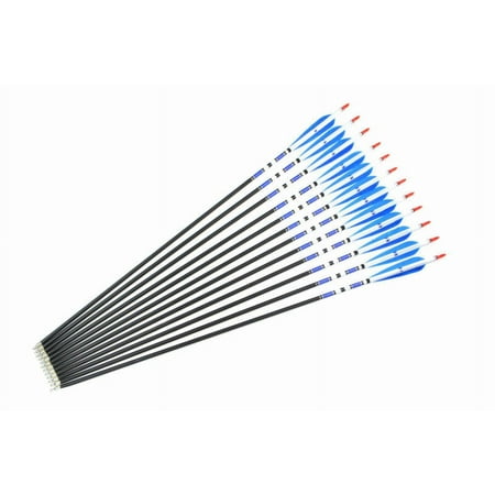 Cocobaby 12PCS 31 Turkey Feather Carbon Arrows Bow Spine 500 Arrow Archery Sport