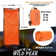 thumbnail image 4 of Wild Peak Emergency Waterproof Bivy Sack Sleeping Bag with Survival Gear Whistle - Ultra Lightweight, Compact Thermal Mylar Blanket, Reflective, Reusable, Durable Bivvy, 4 of 11