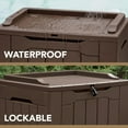 thumbnail image 2 of Coffre de Terrasse en Résine d'Un Gallon, Grand, Rangement Extérieur pour Meubles de Patio, Outils de Jardin, Fournitures de Piscine, Résistant aux Intempéries et Verrouillable (), 2 of 7