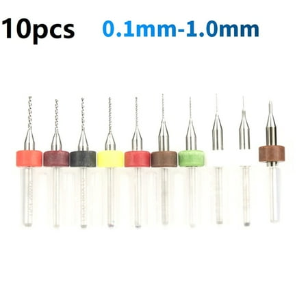 

Alloy Drill Bit 10pcs 10* 0.1-1.0mm 0.1/0.2/0.3/0.4/0.5/0.6/0.7/0.8/0.9/1.0mm