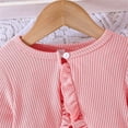 thumbnail image 4 of CPNG Girls Dress Outfits Floral Print Sleeveless Vest Dress and Solid Color Long Sleeve Ruffle Cardigan 2 Piece Set(Pink,7 Years), 4 of 9