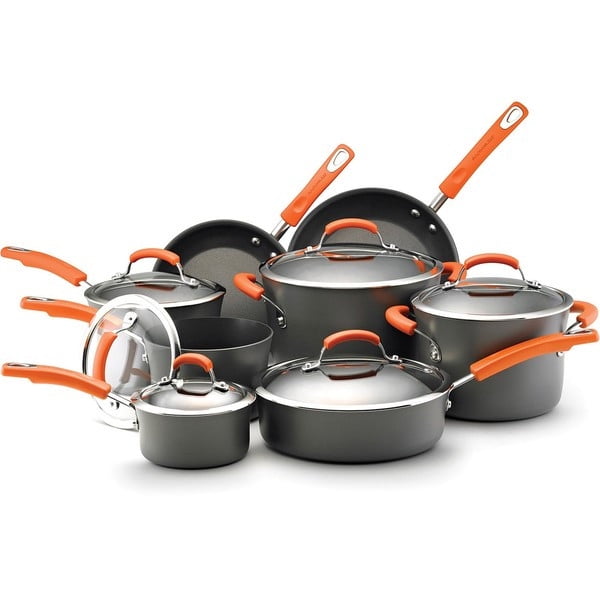 Rachael Ray Hard Anodized II Nonstick Dishwasher Safe 14Piece Cookware Set,