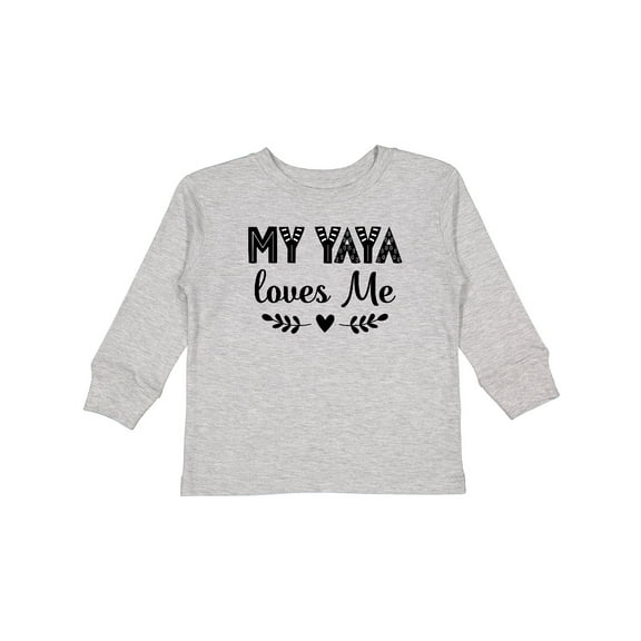 Inktastic My Yaya Loves Me Grandchild Girls Long Sleeve Toddler T-Shirt