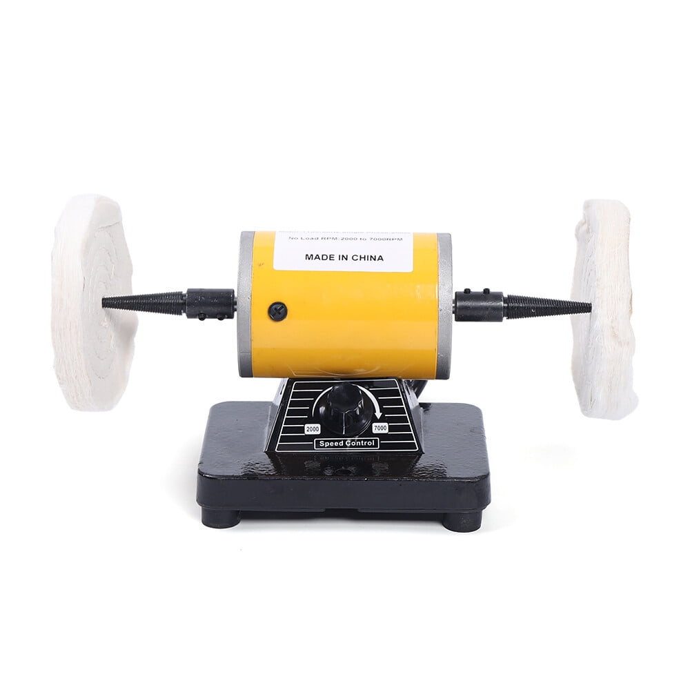 Bench Buffer Polisher with 2 Buffing Wheels, Adjustable Variable Speed Bench Grinder Polishing & Buffing Machine, Adjustable Bench Buffer Polisher