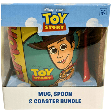 Toy Story Mug, Spoon and Coaster Gift Set – Disney Pixar 3-Piece Bundle