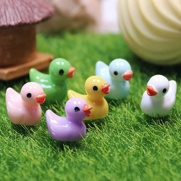 120 PCS Mini Resin Ducks Tiny Ducks Miniature Slime Charms 7 Colors Duck  Figures Ornament Decorations for Fairy Garden Landscape Dollhouse Aquarium  Home 