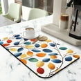thumbnail image 2 of Washable Rubber Colorful Floral Dish Drying Mats for Kitchen Counter Home Large Coffee Bar Pad Accessories and Decor for Utensils Stemware 19.5''x12'', 2 of 7