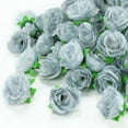 thumbnail image 2 of Vorkoi 50pcs Silver Rose Flower Artificial Silk Rose Flowers Bulk Fake Silver Rose Flowers Heads for Crafting,Silver Rose Flowers for Centerpieces DIY Decorations, 2 of 6