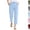 17# Sky Blue, variant on Linen Pants Women Petite High Waisted Cropped Pants Summer Beach Ankle Length Straight Leg Tapered Trouser Pant with Pockets,Sky Blue 2XL