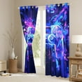 thumbnail image 2 of jejeloiu Game Console Black Out Curtains,Gamer Gaming Curtains Pack of 2 (42x63 Each),Purple Splatter Ink Bedroom Curtains For Boys Girls,Breathable Bedroom Decorative, 2 of 5