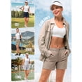 thumbnail image 5 of 33,000ft Women's Hiking Shorts Quick Dry Cargo Shorts for Golf Camping Travel Taupe 8, 5 of 6