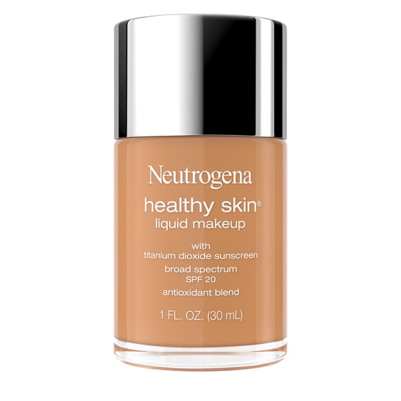 Neutrogena Healthy Skin Liquid Foundation Makeup, Golden Tan 410W, SPF 20 Sunscreen, 1 fl. oz