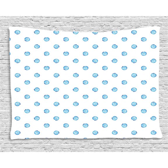 Shell Tapestry, Soft Aqua Tone Watercolor Illustration of Moon Snail Shell Figures, Wall Hanging for Bedroom Living Room Dorm Decor, 60W X 40L Inches, Cobalt Blue White Pale Blue, by Ambesonne