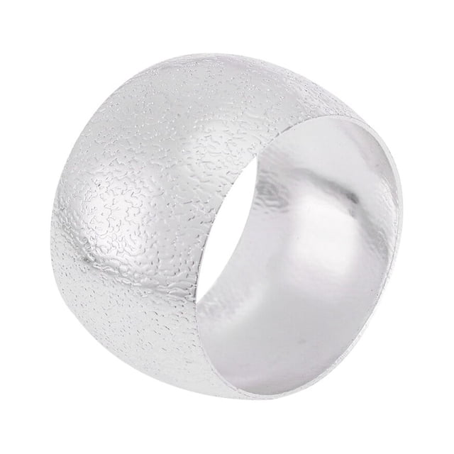 Decorative Napkin Ring Handmade Round Shape Metal Napkin Holder Wedding Party Dinner Table Decor (Silver)