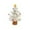 White, variant on Knitted Christmas Tree Ornament Decorative Plush Tree with Star Top and Pom Pom Accents for Holiday Home Display