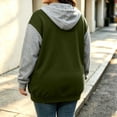 thumbnail image 6 of Jsaierl Women's Plus Size Zip Up Hoodies Fall Color Block Hooded Sweatshirt Lightweight Fashion Coat Cotton Jogging Long Sleeve Jackets, 6 of 7