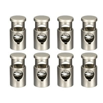 Uxcell 8Pack Metal Cord Locks, 6.5mm Single Hole Toggle Spring Stop Cord Locks End Fastener Slider, Silver Tone