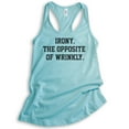 thumbnail image 1 of Irony The Opposite Of Wrinkly Tank Top, Ladies Racerback Tank Top, Irony Tank, Ironic Tank, Pun Tank, Cancun, X-Small, 1 of 3