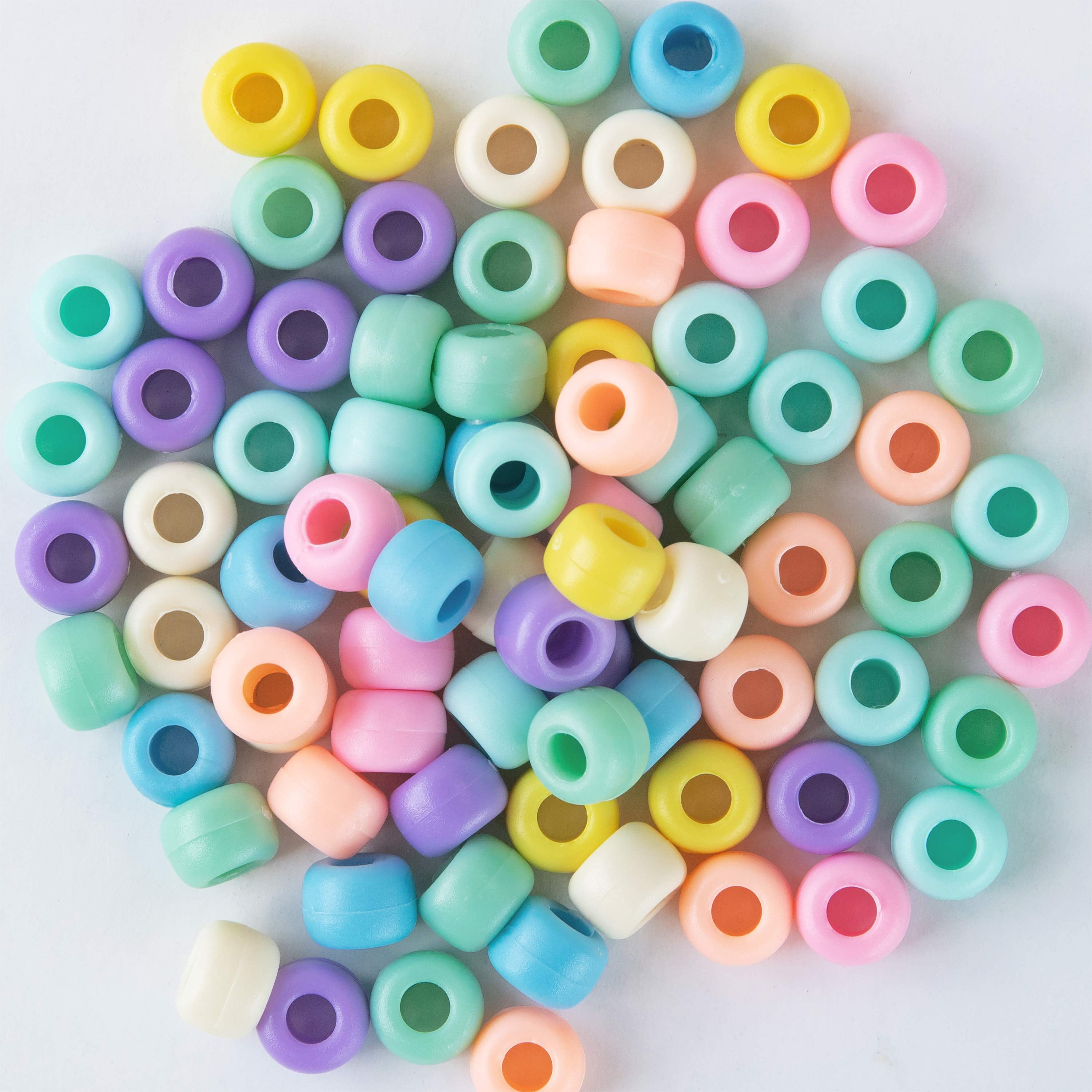 Pony/E-Beads Jewelry Making Beads 500pc Pony Beads Bulk Pack 9x6mm Mixed Colors - Kids Hair Toys, Crafts, Party Fun 500pc 9x6mm Pony Beads Mix Bulk Pack Kids Hair Toy Party Fun - Foto 6