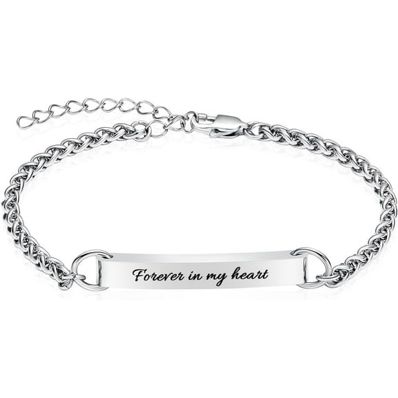 Adjustable Bar Shape Link Cremation Bracelet for Ashes for Men Women Stainless Steel Urn Link Bracelets Memorial Jewelry Keepsake Ashes Bracelet