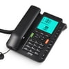 Corded Phone Desk Landline Phone Telephone DTMF/FSK Dual System One Button Memory Button Support Hands-Free/Redial/Flash/Speed Dial/Ring Control Sound Real-time Date Large Screen for Elder