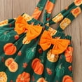 thumbnail image 7 of MEZZALL Baby Girls Halloween Ruffle Tops+Pumpkin Suspender Skirt+Hairband Outfits Soft Toddler Clothing, 7 of 7
