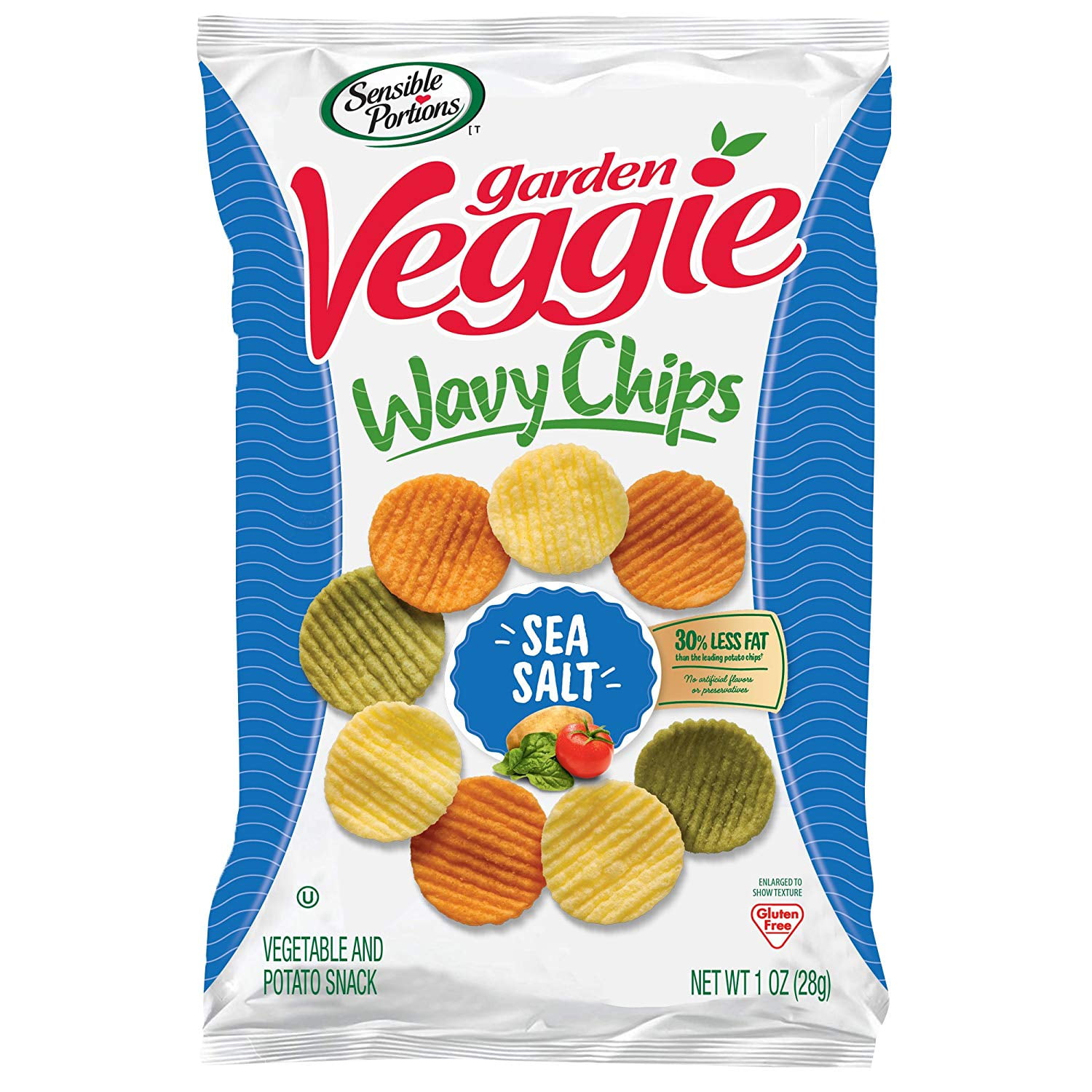 Sensible Portions GlutenFree Sea Salt Garden Veggie Wavy Chips, 1 oz