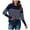 Dark Blue, variant on Casual Women Fall Oversized Sweater Long Sleeve Ribbed Knit Pullover Loose Crewneck Batwing Split Sweater