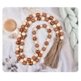 thumbnail image 3 of Fall Decorations Harvest Wood Bead Garland with Tassel - Home Tiered Tray Decor with Jute Rope Plaid Tassel, Rustic Fall Room Décor for Wall Mantle Shelf Oranges Decor Thanksgiving Beads, Check Beads, 3 of 5