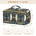 thumbnail image 4 of FORMRS Makeup Bag Travel Cosmetic Organizer for Women Fold Flat Zipper Pouch with Handle, Mystical Owls Pattern, 4 of 8