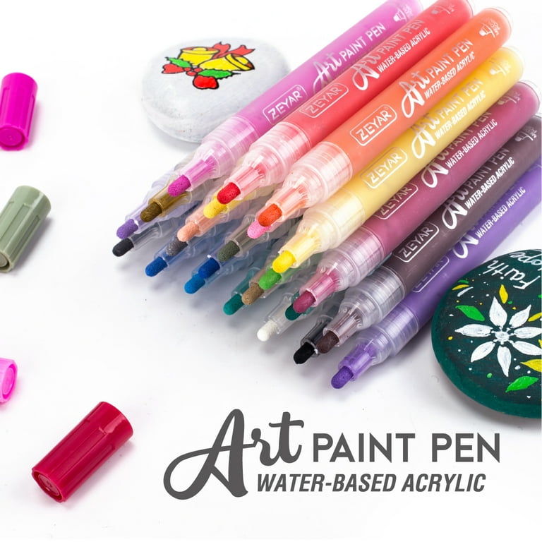 ZSCM Acrylic Paint Pens Markers, WaterProof Paint Pen for Rock