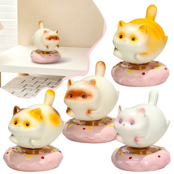 CoreLiving Cat Ceramics Figurines, Cute Desk Decor and Bookshelf Accessories, Whimsical Animal Statues for Home Office Tabletop, Collectible Miniature Figurines