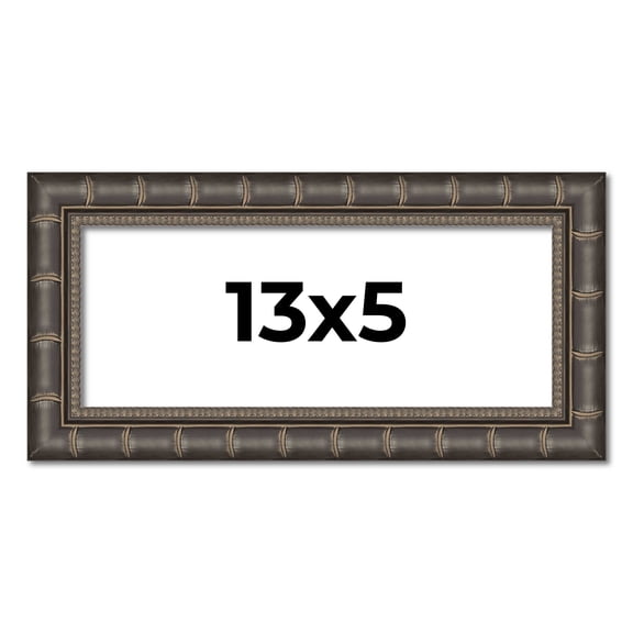 13x5 Frame Black Bamboo Solid Wood Picture Frame Width 1.5 Inches | Interior Frame Depth 0.5 Inches